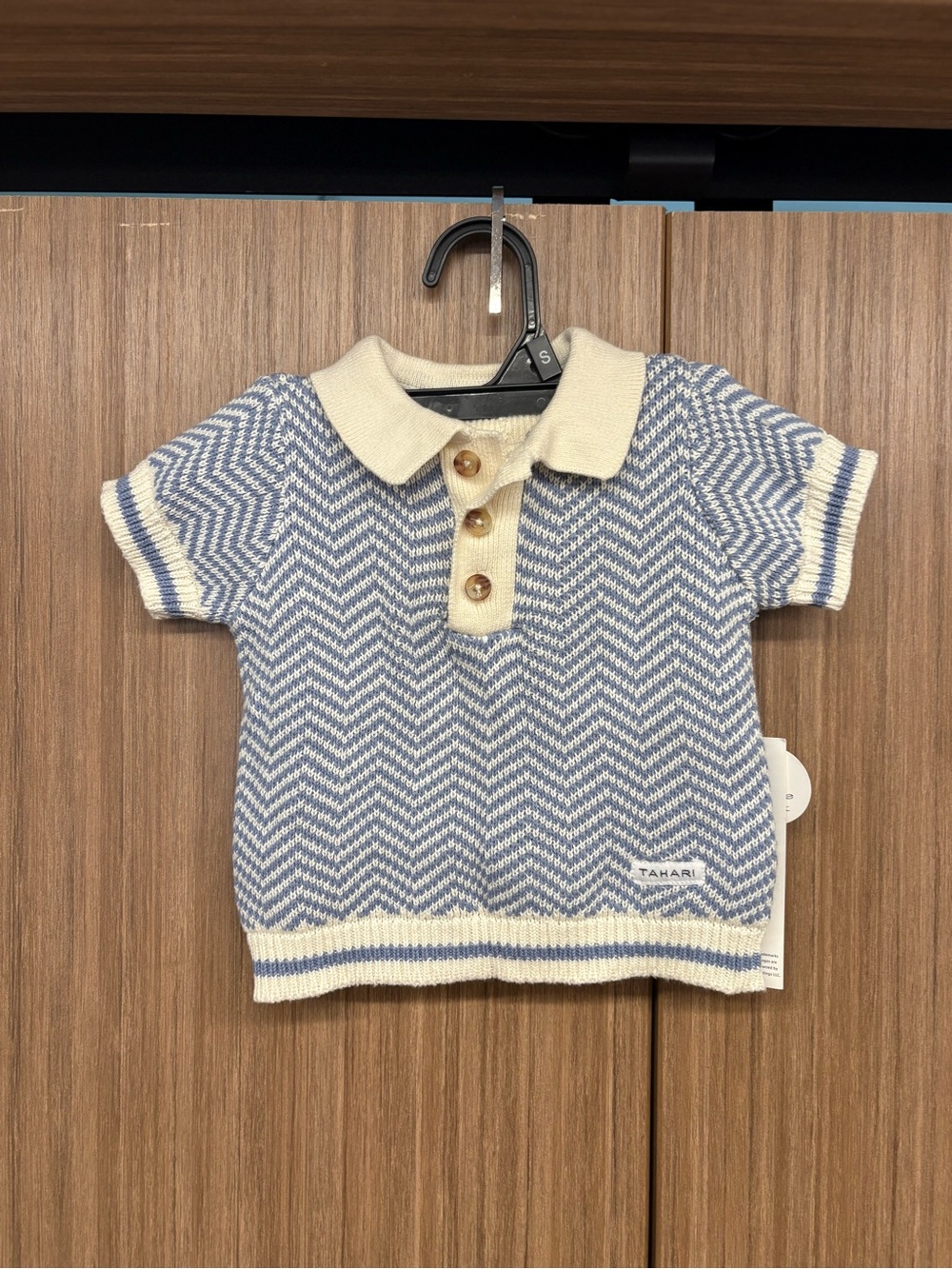 Tahari Matching Set Blue and Cream Chevron